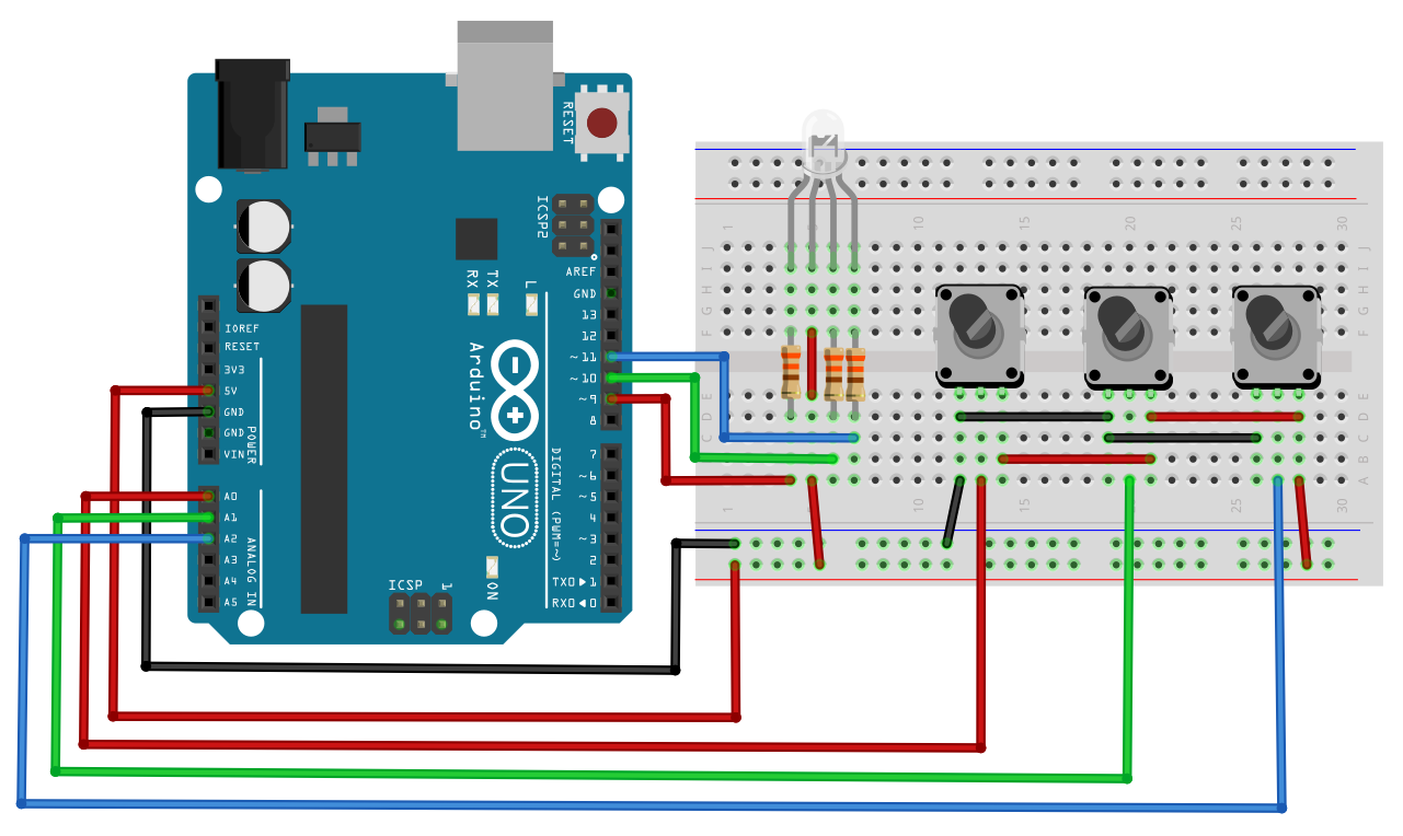 RGB LED Schematic Diagram Common Anode